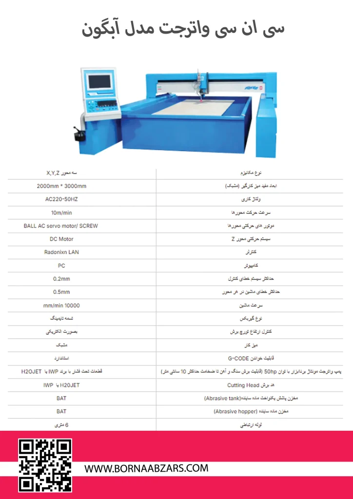 CNC واترجت مدل آبگون (دو موتور)